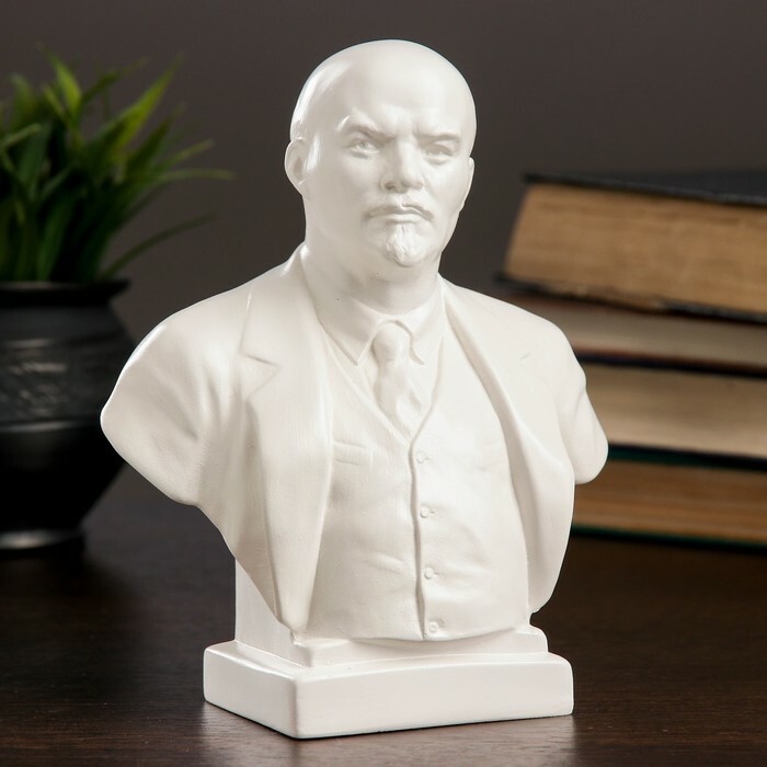 Estatueta, busto de Lenin, grande, branco