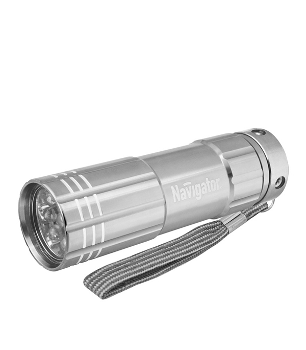 LED zaklamp Navigator (949287) batterij-aangedreven handleiding 9 LED aluminium behuizing