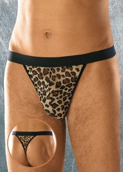 Sous-vêtements pour hommes: slips string imprimé léopard