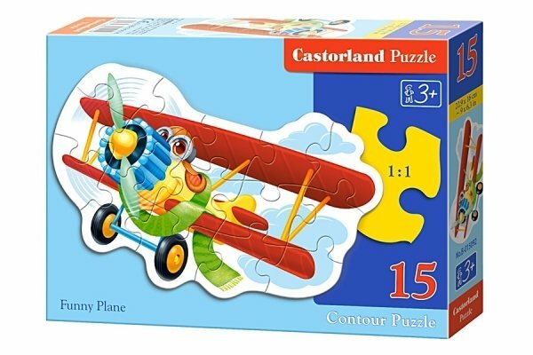 Puzzle Castor Land Funny plane 15 pièces Taille de l'image assemblée: 23 * 16,5 cm.