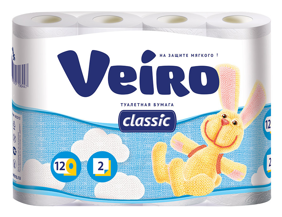 Veiro Classic Toilettenpapier weiß 2 Lagen 12 Rollen