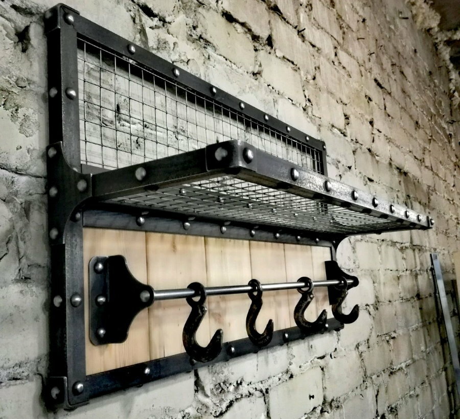 Cabide de metal para corredor em estilo loft