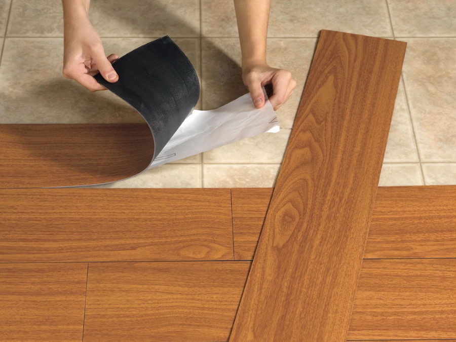 Laying your own vinyl laminate with an adhesive layer