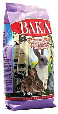 Süs tavşanları ve çinçillalar için yem karışımı Vaka, 500 g