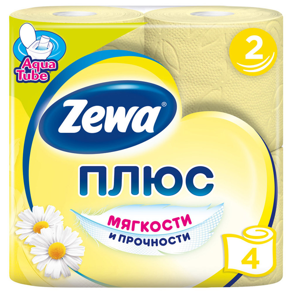 Zewa Plus Papier toaletowy Rumianek 2 warstwy 4 rolki