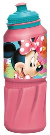 Flaska plastsporter Minnie Mouse. Blommor (530 ml)
