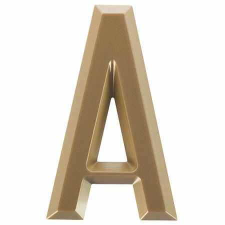 Litera „A” Larvij samoprzylepny plastik 60x37 mm kolor złoty mat