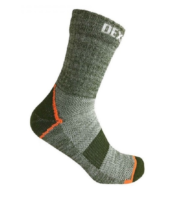 Vodotesné terénne chodiace členok DexShell 2018 zeleno / oranžové ponožky, veľkosť 43-46