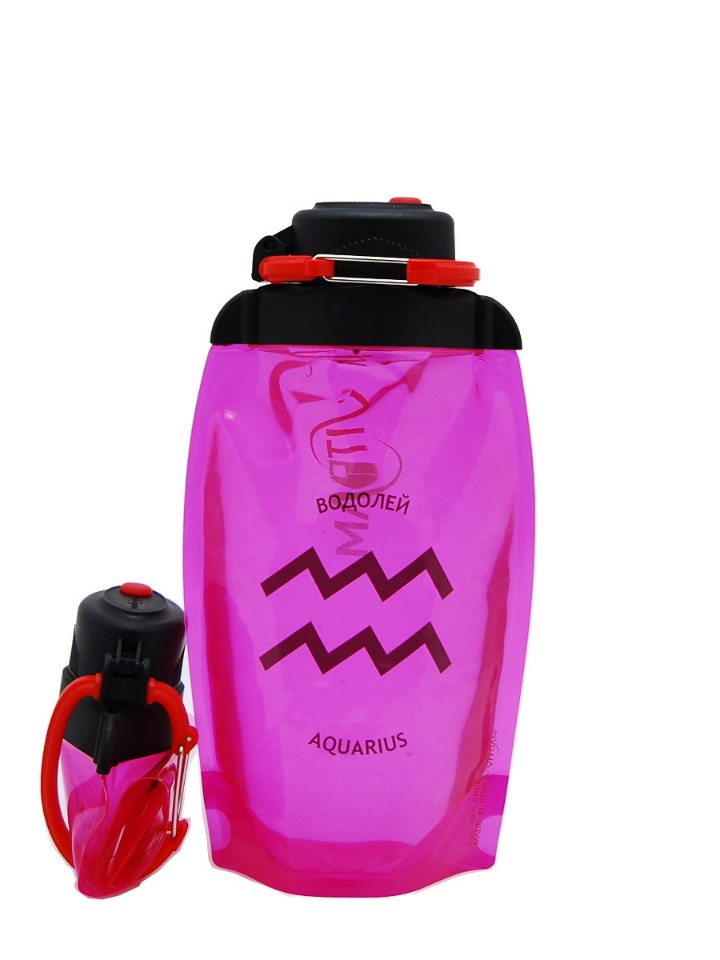 Sammenklappelig øko -flaske Vitdam, pink, 500 ml, Aquarius / Aquarius