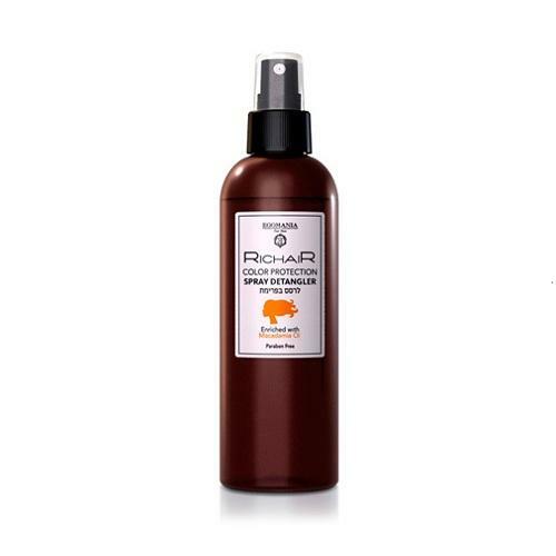 Spray condicionador para facilitar o pentear e proteger a cor com óleo de macadâmia 250 ml (Egomania Professional, RicHair)
