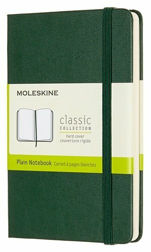 Moleskine Notizbuch, Moleskine CLASSIC Tasche 90x140mm 192St. ungefüttertes Hardcover grün