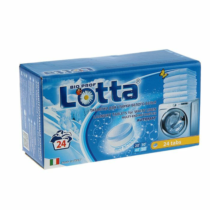 Lotta-Tabs zum Waschen von weißem Leinen, 24 Stück