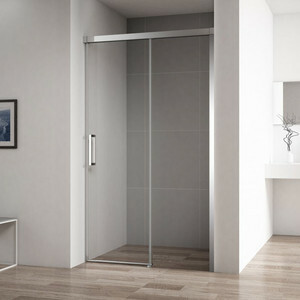 Porta de banheiro Cezares Duet-Soft BF-1 R 100x195 direita, transparente, cromada (DUET SOFT-BF-1-100-C-Cr-R)