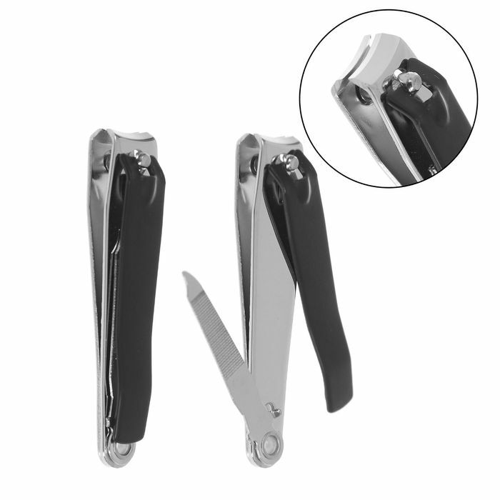 Manicure clipper nippers, med fil, 5,5 (± 0,5) cm, sort