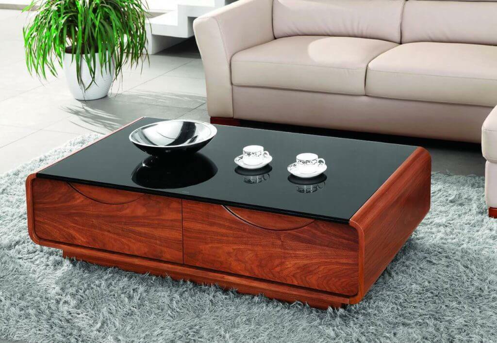 Black top plastic coffee table