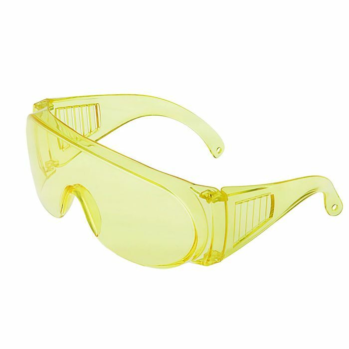 LOM aizsargbrilles, dzeltens, atvērts, triecienizturīgs materiāls