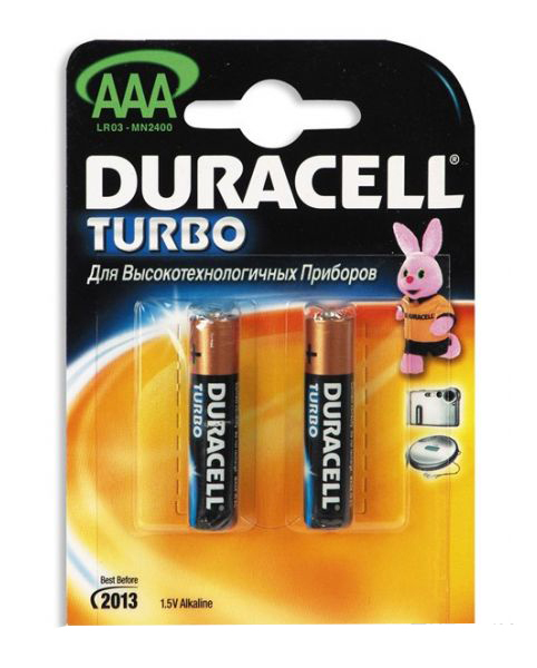 Batterij AAA LR03 TURBO Duracell (2st)