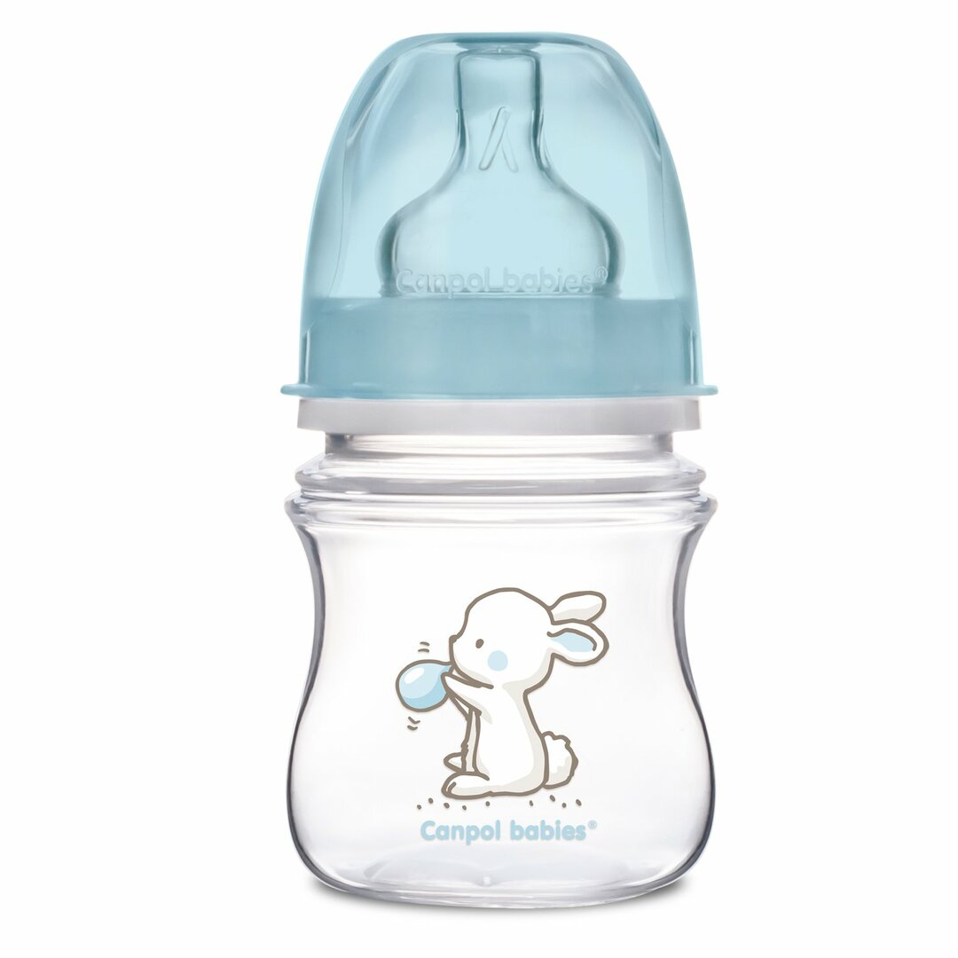 Flaska Canpol EasyStart Little cuties PP anti-colic, 120 ml, 0+, 35/218, blå