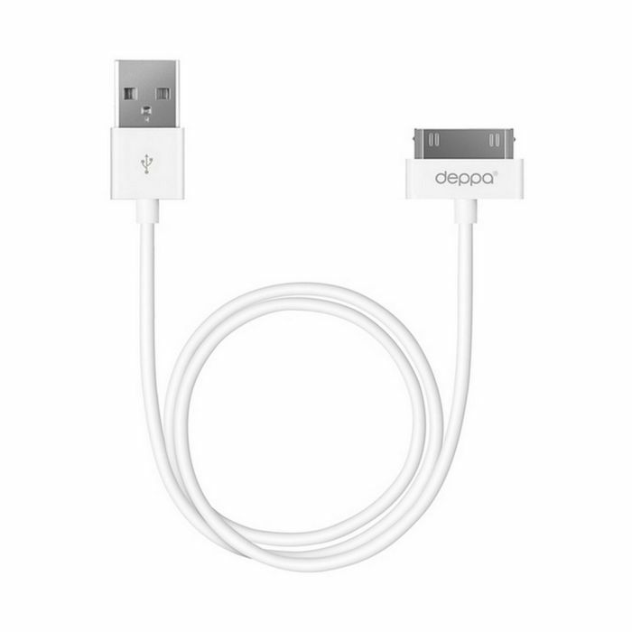 Kabel Deppa (72101) Apple 30-pinners iPhone 3G / 4 / iPad, hvit, 1,2 m