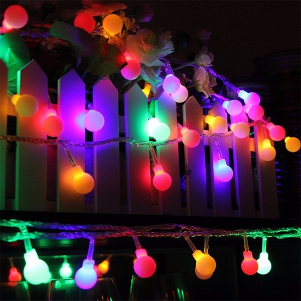Luz de corda de fada com bola de LED 5m 30 operada por bateria ao ar livre decoração de festa de Natal de Natal
