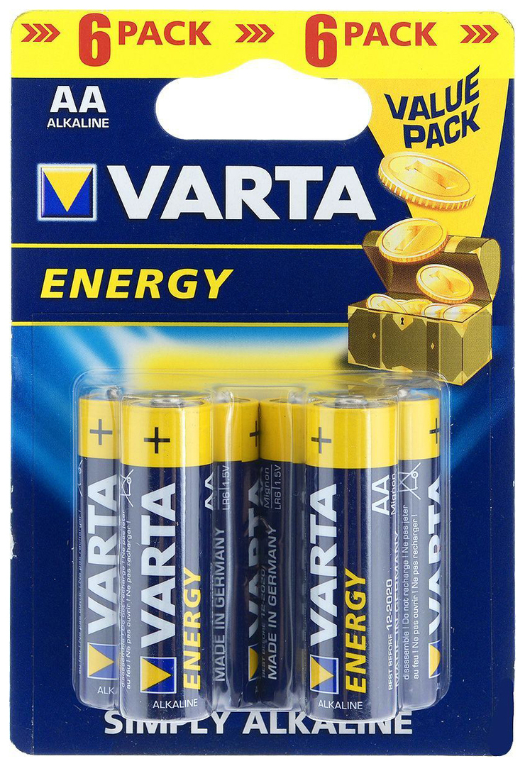 Alkalisk batteri Varta Energy AA LR6 6 stk