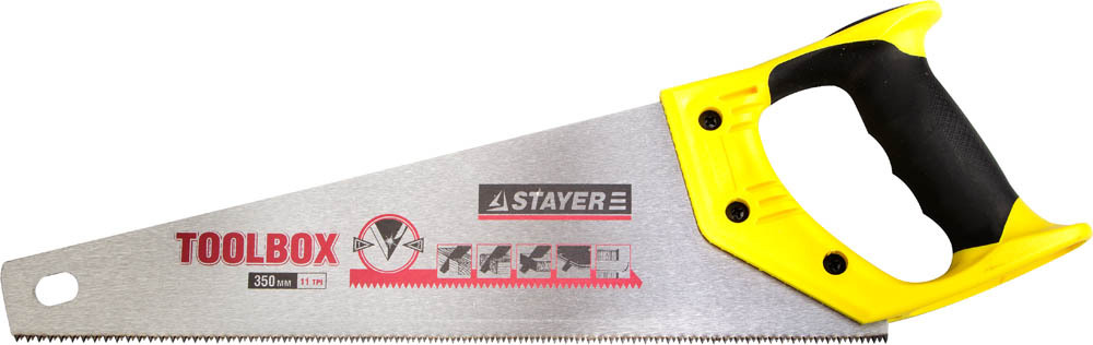 Hacksaw for wood 350mm 11TPI for precise sawing two-component handle STAYER MASTER TOOLBOX 2-150