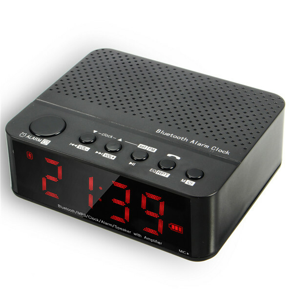 Despertador sem fio Bluetooth mini alto-falante com placa de reprodução de rádio FM