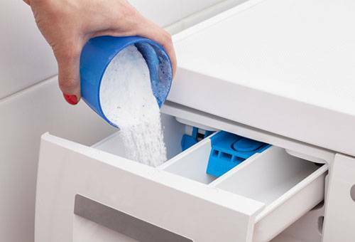 Ja pulveris ir paredzēts veļas mazgājamā mašīnā: ievērojiet norādījumus