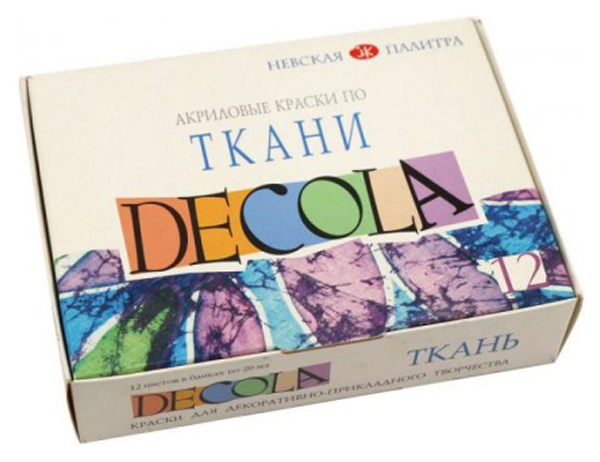 Akrylové farby Nevskaya Palitra Decola na tkaninu 12 farieb