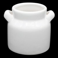 Mini bundža, keramika, kvadrātveida, 5x6,5 cm, krāsa: balta, art. AR069