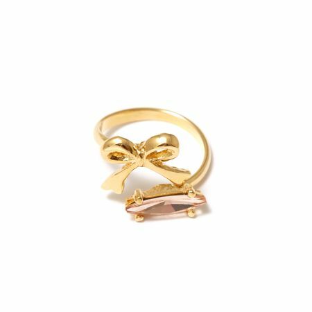 AtelieR B Jewels Gold plated bow ring with crystal AtelieR B Jewels