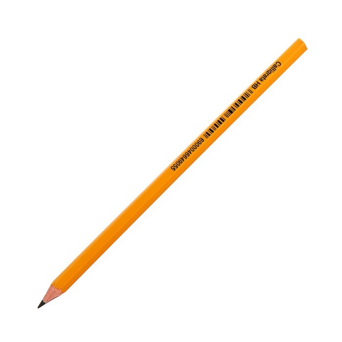 Svart blyant Calligrata HB med viskelærplast. oransje