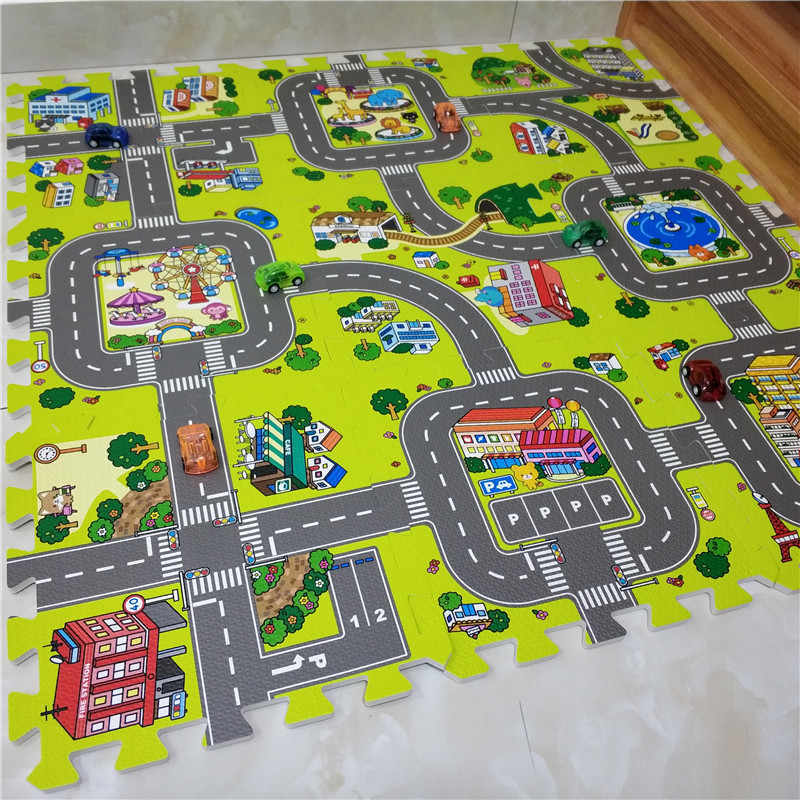 Otroci puzzle mat s ceste