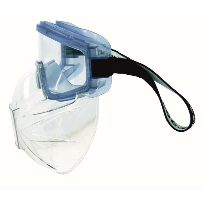 Ansiktsskjerm POSOMZ PANORAMA (gjennomsiktig) 00777 for briller med indirekte ventilasjon