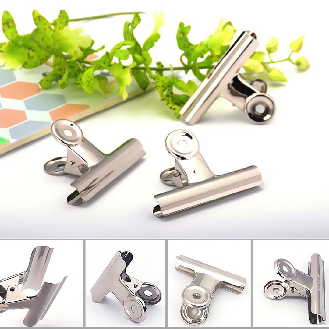 Stainless Steel Silver Bulldog Clips Money Letter Clips Paper File 10pcs 31mm