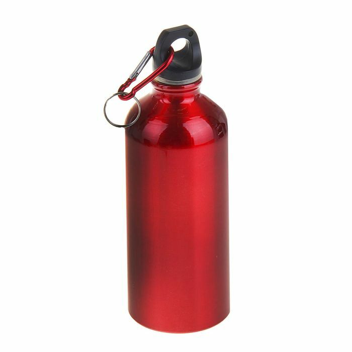 Turistická fľaša „Classic“ s karabínou, 600 ml, červená