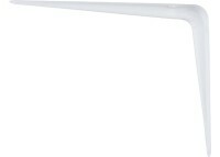 Hjørnebrakett med ribbe, 300x350 mm, hvit