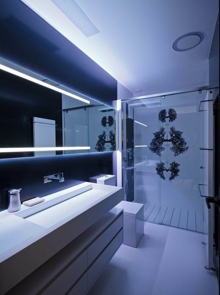 High-tech osvětlení do koupelny