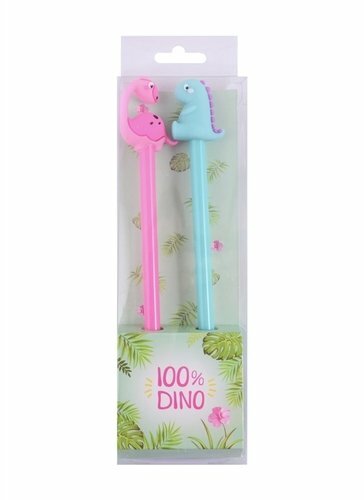 Sett med penner 100% dino (dinosaurer) (2 stk) (PVC -eske)