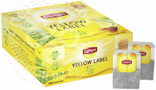 Lipton Yellow Label svart te 100 -pakning