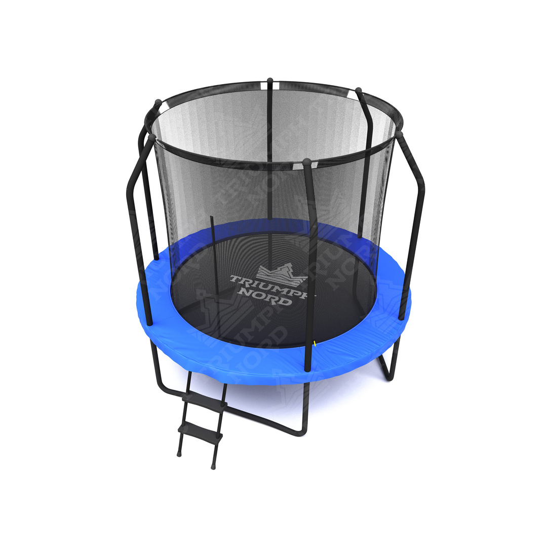 Triumph Nord Family Premium trampolin z mrežo in lestev 244 cm črno / modro