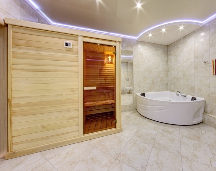 Wooden cabin home steam rooms