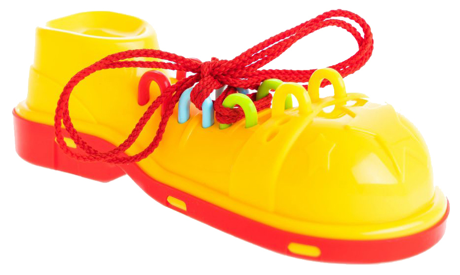 Pedagogisk leketøy Plastmaster Lacing Clown's boot 90071 rød - gul