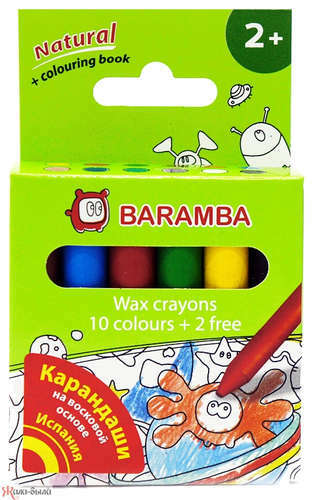 Kredki świecowe 12 kolorów Baramba w blistrze B98012