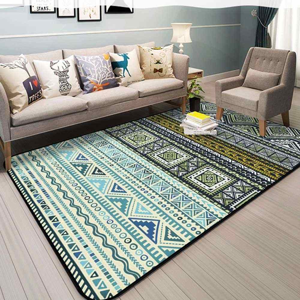 Scandinavian style cotton carpet for living room