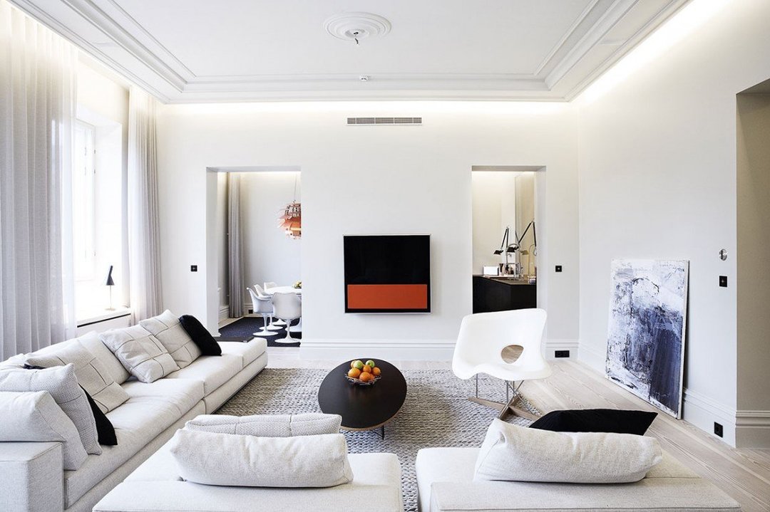 bela notranjost dekorja stanovanja fotografija