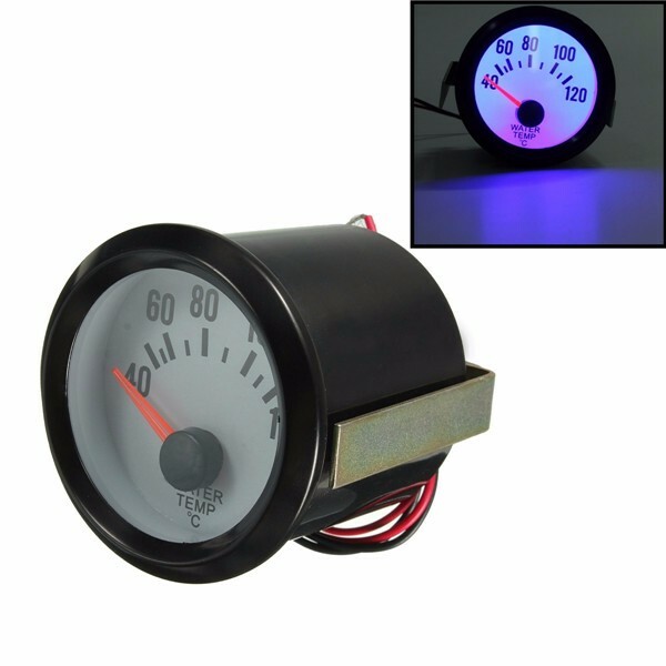 Tachimetro universale per temperatura acqua nera per auto 40-120 ° C Luce blu 2 \