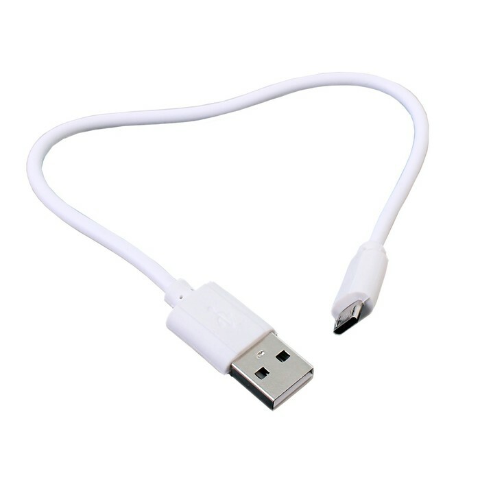 כבל טעינה ונתונים USB מ- Luazon - microUSB, 20 ס" מ, לבן 86557