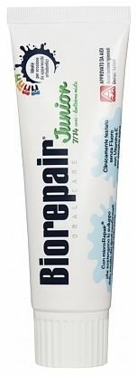 BIOREPAIR Junior mätová zubná pasta pre deti s vitamínom E a mätovou arómou (7-14), 75 ml