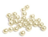 Perles rondes en plastique, couleur: 001 NL, 6 mm, 25 grammes